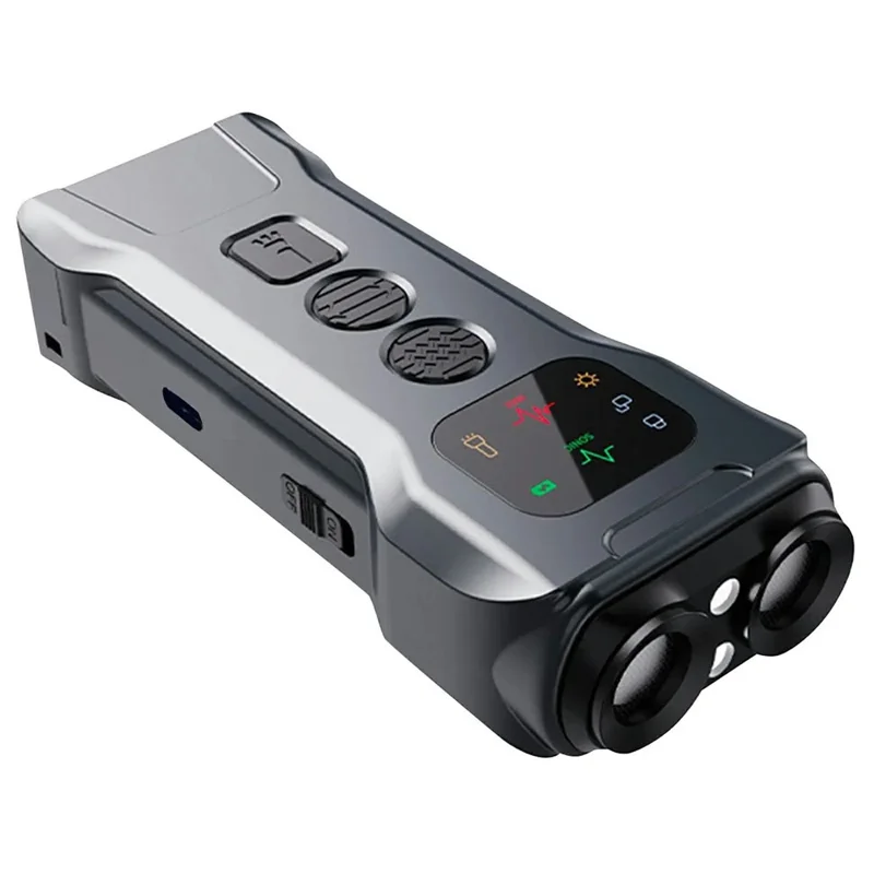 Dispositif de dressage ultrasonique anti-aboiement pour chiens P9 à double tête, répulsif pour animaux de compagnie avec lampe de poche LED intégrée à haute puissance