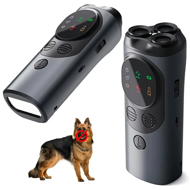 Dispositivo P10 ad ultrasuoni a 3 testine per il controllo del comportamento dei cani, deterrente anti-abbaio ad alta potenza