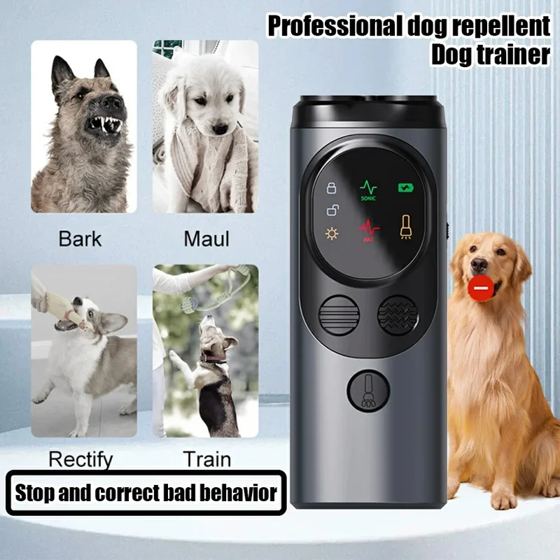 Dispositivo P10 ad ultrasuoni a 3 testine per il controllo del comportamento dei cani, deterrente anti-abbaio ad alta potenza