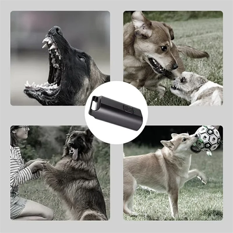P12 Mini Repellente Ultrasonico Portatile per Cani, Dispositivo Anti-Abbaio con Torcia LED Integrata
