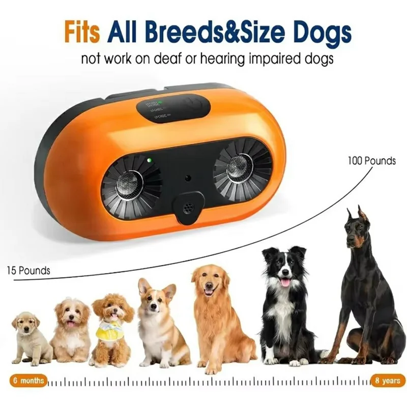 Dispositivo Ultrasonico D6 Anti-Abbaiamento per Cani - Strumento di Addestramento per Esterno - Arancione