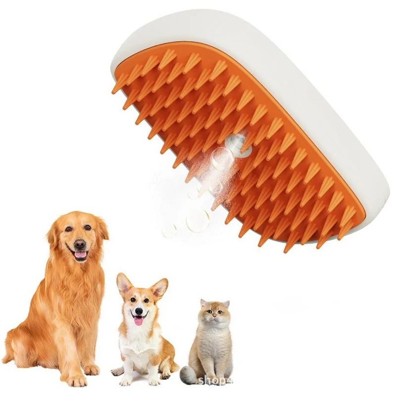 OTT06 Spazzola Spray Umidificante Ricaricabile per Toelettatura Animali Domestici Gatti Cani Antistatica Districante