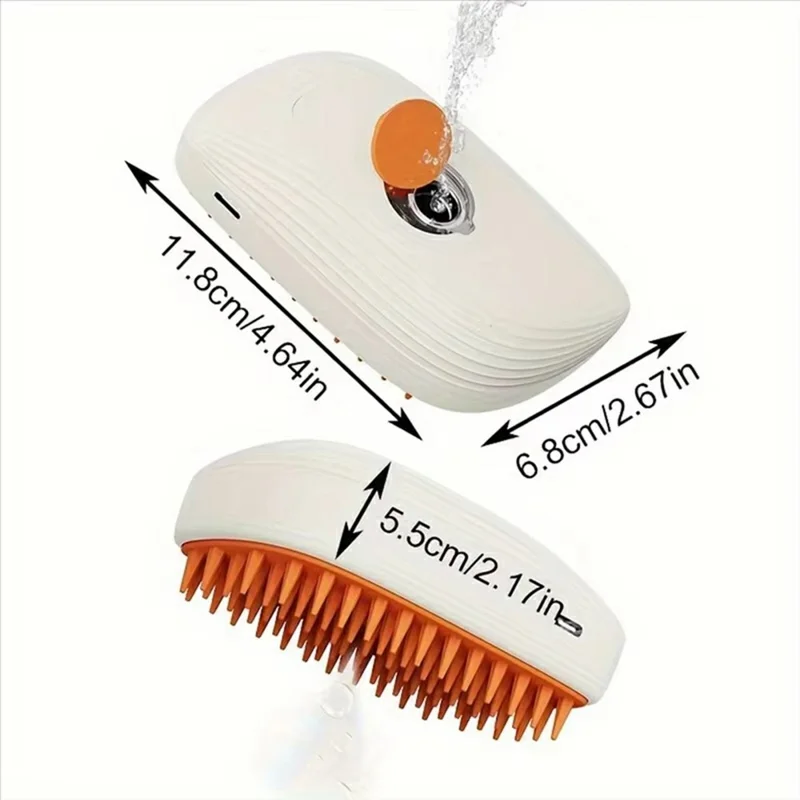 OTT06 Spazzola Spray Umidificante Ricaricabile per Toelettatura Animali Domestici Gatti Cani Antistatica Districante