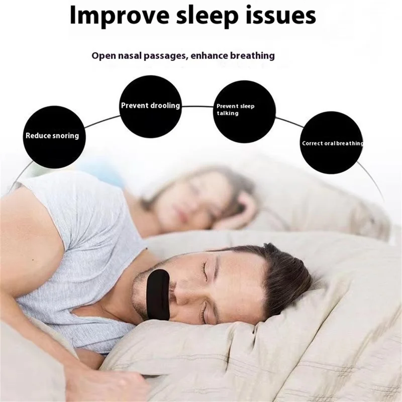 30 Unidades de Cinta Bucal para Dormir Antironquidos para Adultos y Niños - Mejora la Respiración durante el Sueño