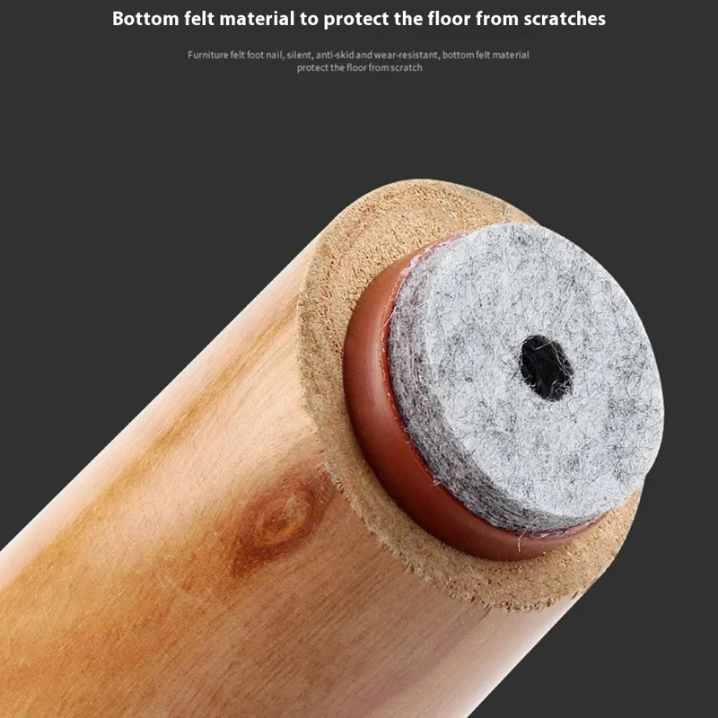 10 Piezas de Clavos para Patas de Muebles de 38 mm Reduce Ruido Fieltro para Silla de Mesa Atornillable Protector Antideslizante de Suelo - Blanco