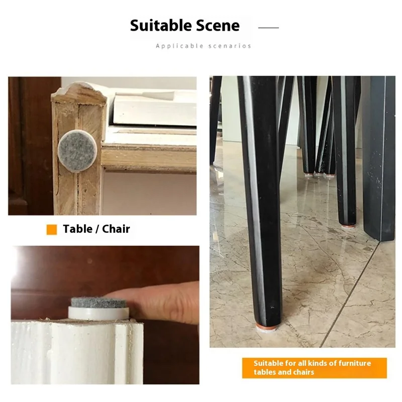 10 Piezas de Clavos para Patas de Muebles de 38 mm Reduce Ruido Fieltro para Silla de Mesa Atornillable Protector Antideslizante de Suelo - Blanco