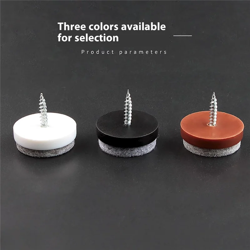 10 Piezas de Clavos para Patas de Muebles de 38 mm Reduce Ruido Fieltro para Silla de Mesa Atornillable Protector Antideslizante de Suelo - Blanco