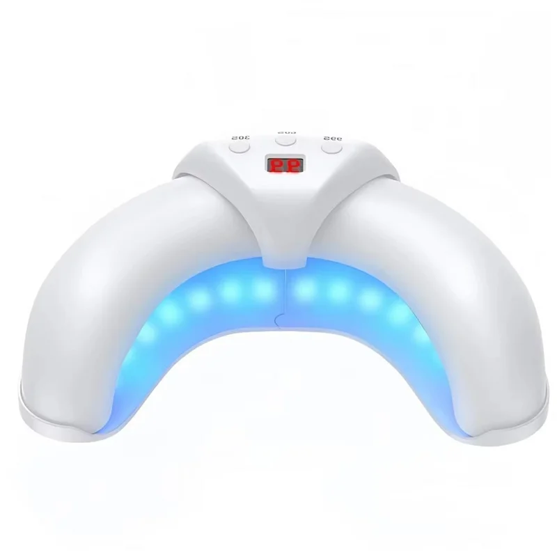 Halbmond-förmige faltbare Mini-Nagellampe mit LCD-Display, 22 LED UV-Trockner für Zehen- und Fingernägel, 18 blaue + 4 rote LEDs