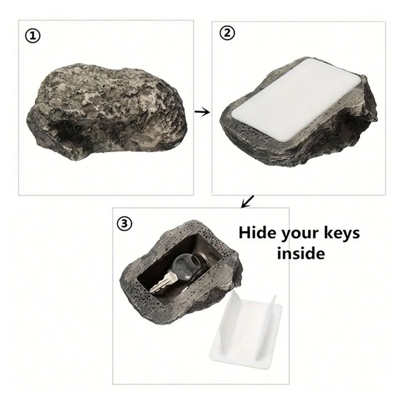 Outdoor Key Hider Home Entrance Realistic Rock Decorative Garden Stone Safe Box