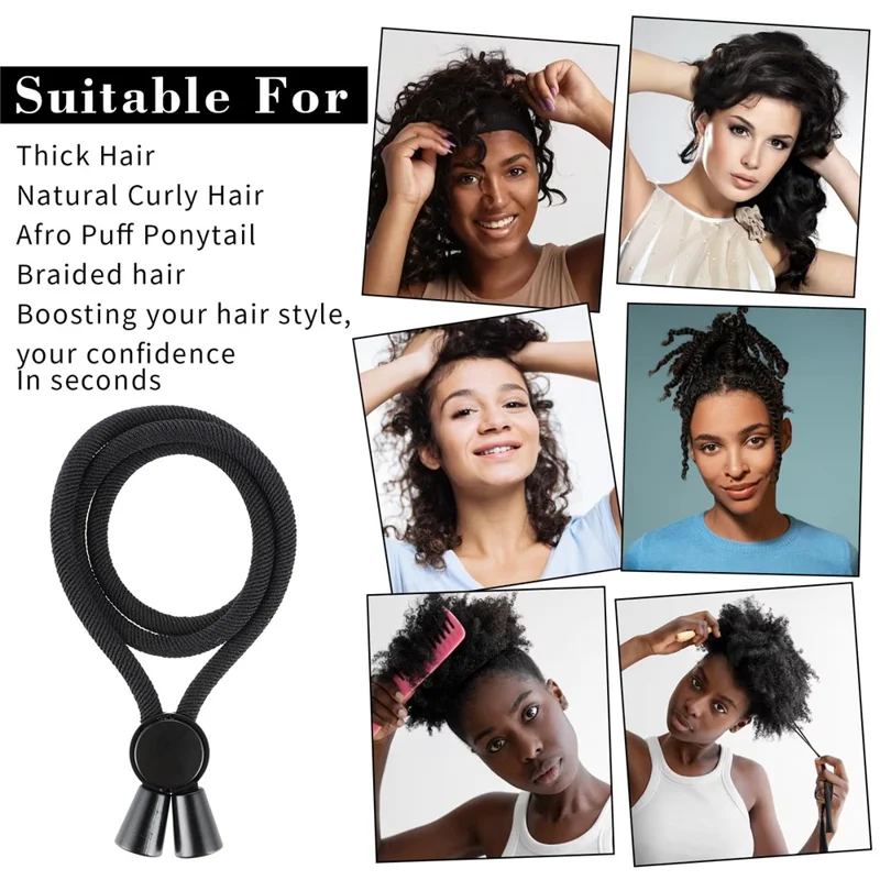 6 Piezas Diadema Ajustable Lazos de Pelo Elásticos Herramienta de Peinado Versátil para Cabello Rizado Afro