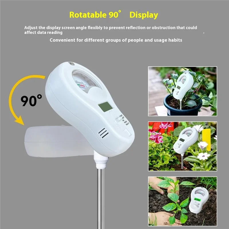 ST09 6 in 1 Soil Testing Meter Light Moisture PH Fertility Temperature Humidity Measurement Tool