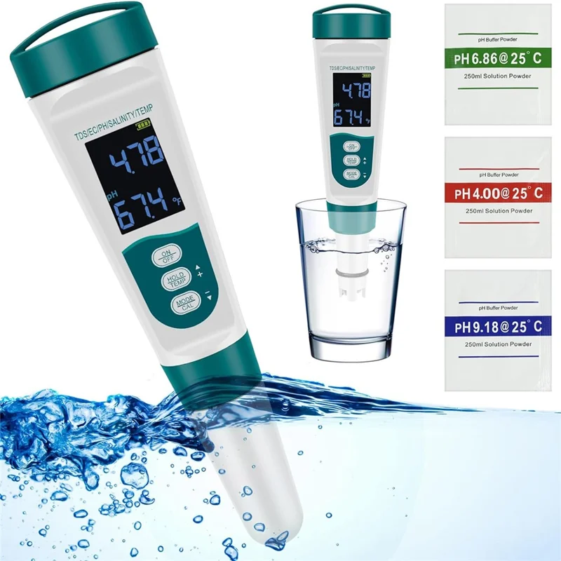 MF51 Testador Portátil de Qualidade da Água Caneta Digital pH EC TDS Medidor de Salinidade Analisador Multifuncional