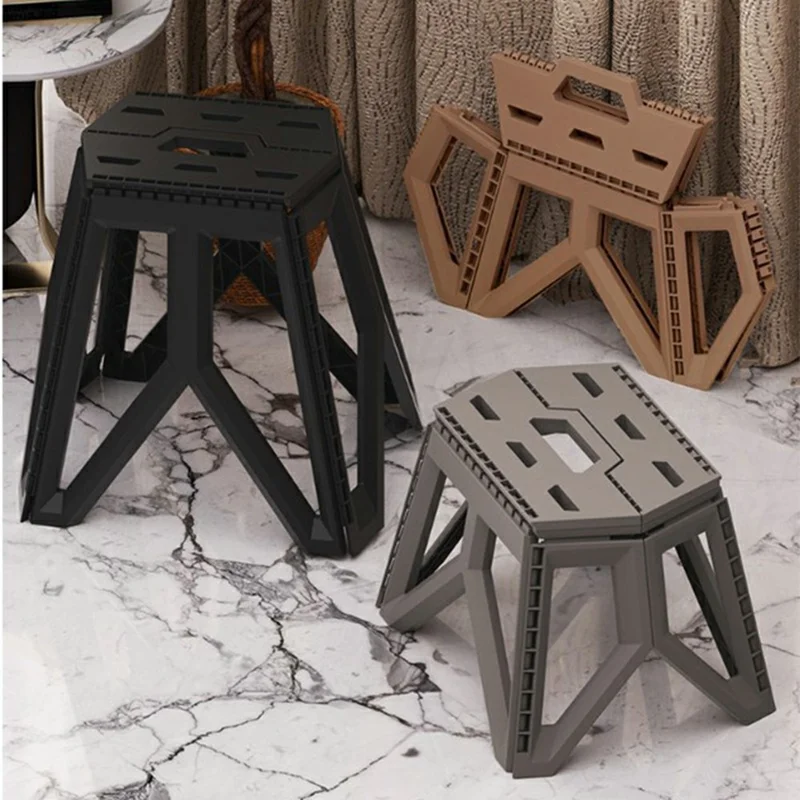 Tabouret pliant portable pour camping, pêche, voyage et pique-nique - Chaise compacte en PP épais, type court - Vert