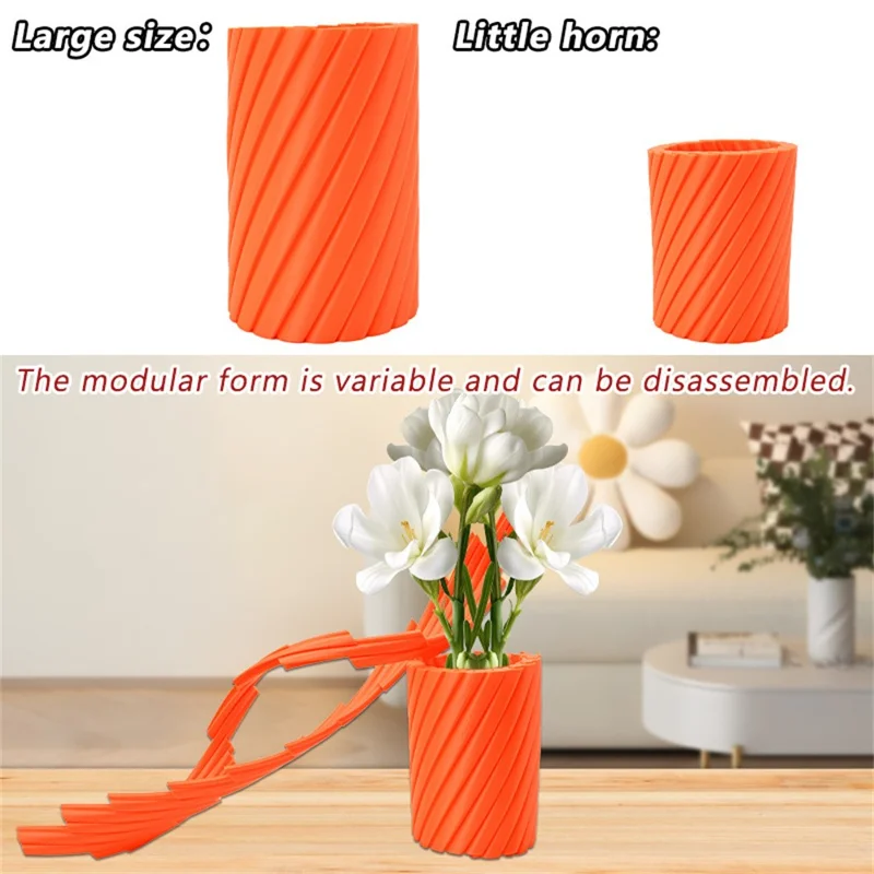 Creative Rotating Stress Relief Plastic Vase Pen Holder 3D Design Desktop Organizer, Size S