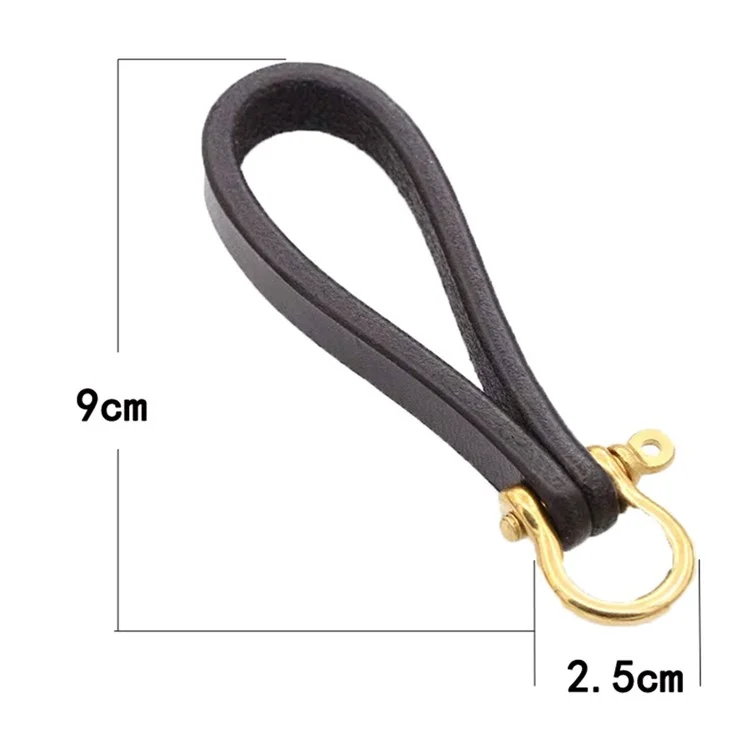 Top-layer-kuhläden-leder-handgelenk Lanyard Schlüsselkette Kee-resistente Schlüsselbund Armband-armband Für Auto Fernbedienung, Heimtaste - Schwarz