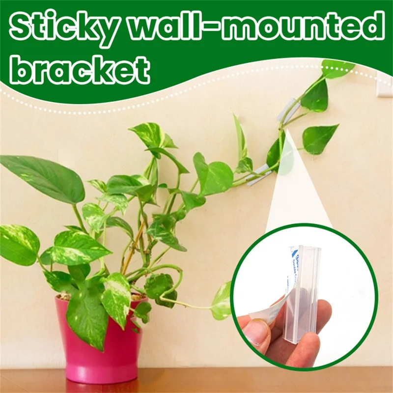 20Pcs Clear Adhesive Wall Mount LED Strip Light Plant Stem Holder Multipurpose No Drill Plastic Bracket