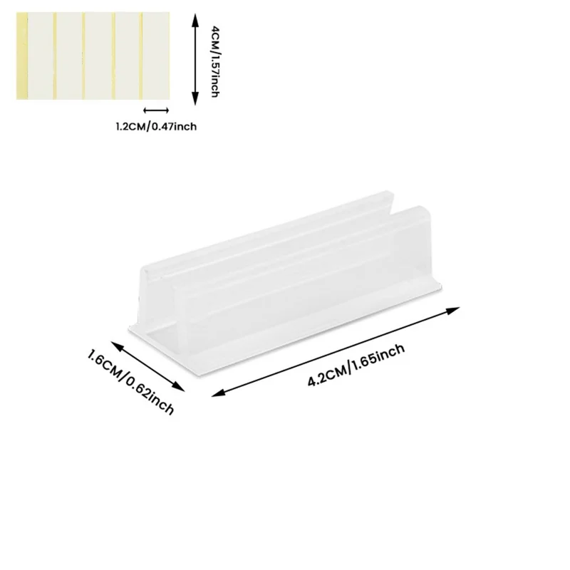 20Pcs Clear Adhesive Wall Mount LED Strip Light Plant Stem Holder Multipurpose No Drill Plastic Bracket