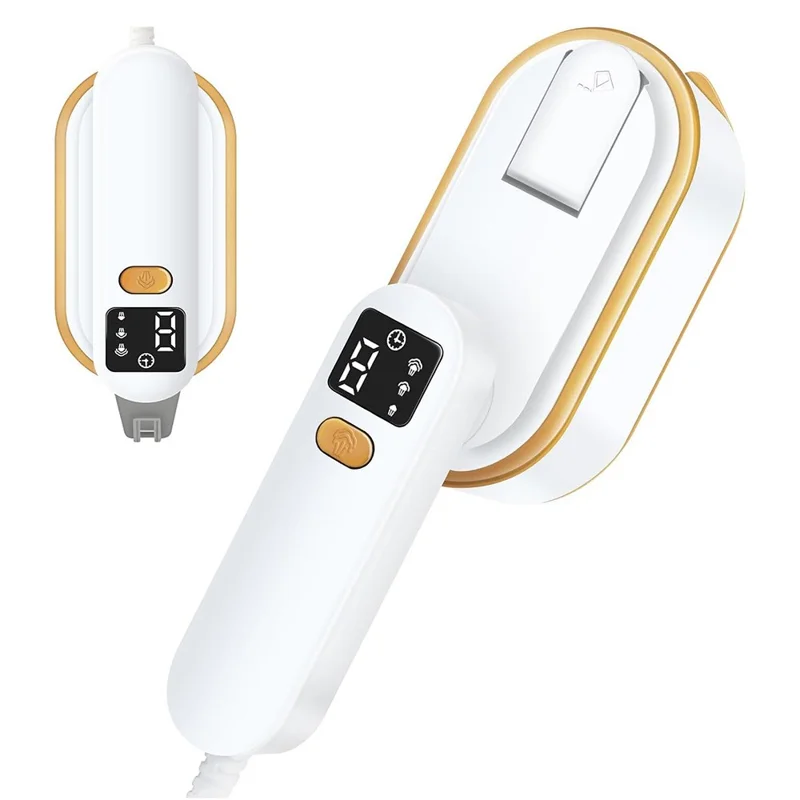 Handheld Garment Steamer Intelligent Digital Display 3 Steam Settings Mini Portable Iron, EU Plug - White