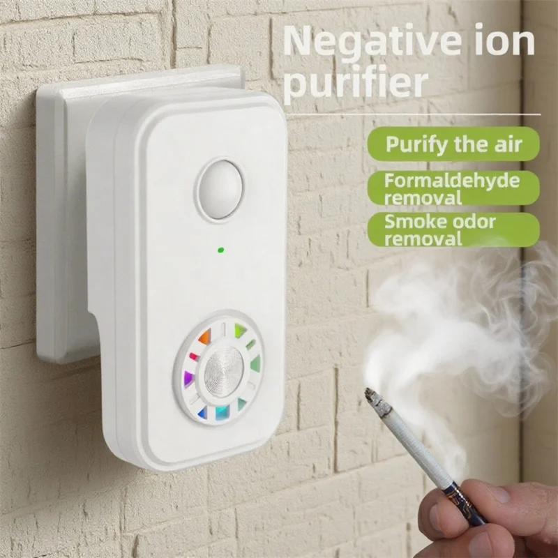 Purificador de aire con 2 filtros HEPA Funcionamiento silencioso Generador de iones negativos para eliminación de olores y humo - Blanco / Enchufe UE