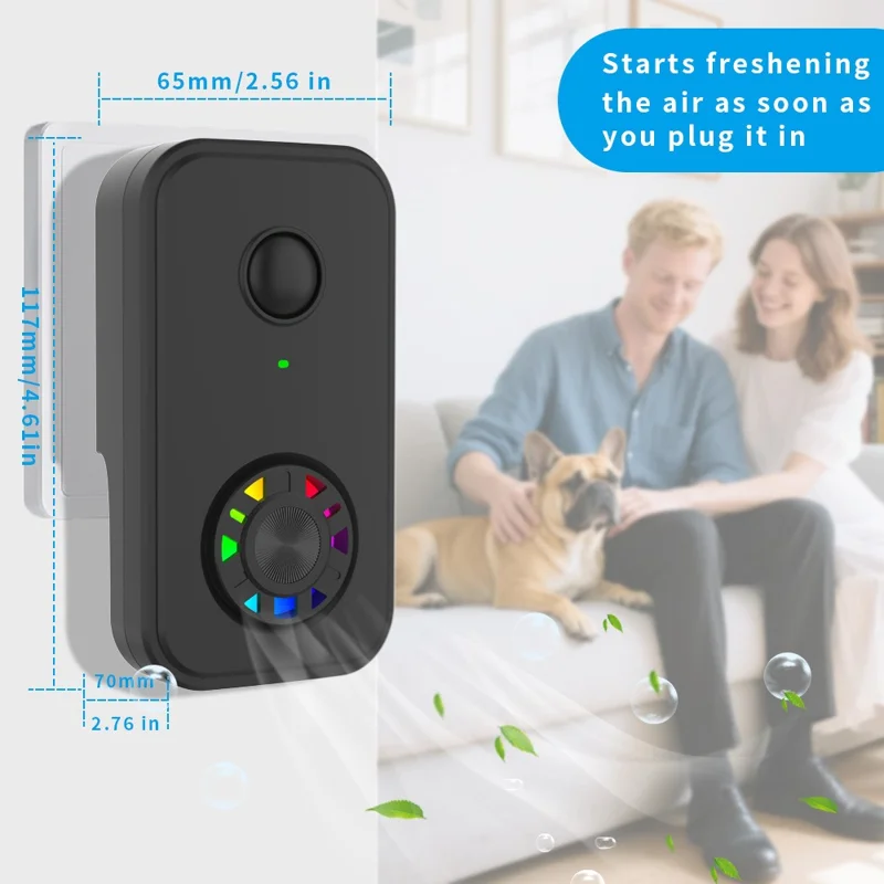 Purificador de aire con 2 filtros HEPA Funcionamiento silencioso Generador de iones negativos para eliminación de olores y humo - Blanco / Enchufe UE