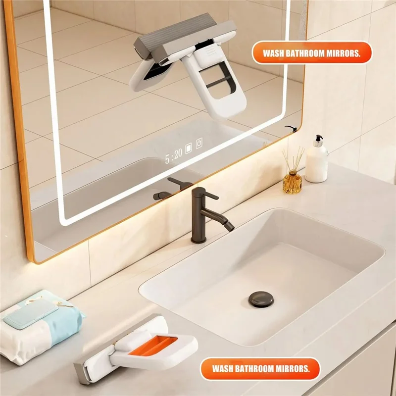 Mini Handheld Mop Sponge Head Foldable Floor Cleaner for Bathroom Kitchen Table Car Interior