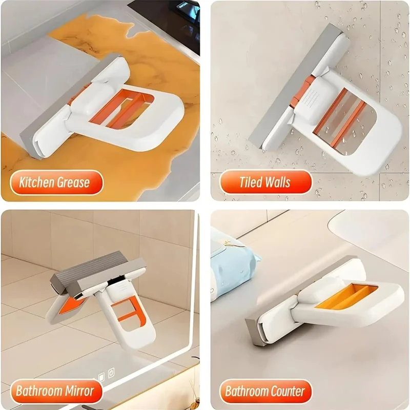 Mini Handheld Mop Sponge Head Foldable Floor Cleaner for Bathroom Kitchen Table Car Interior