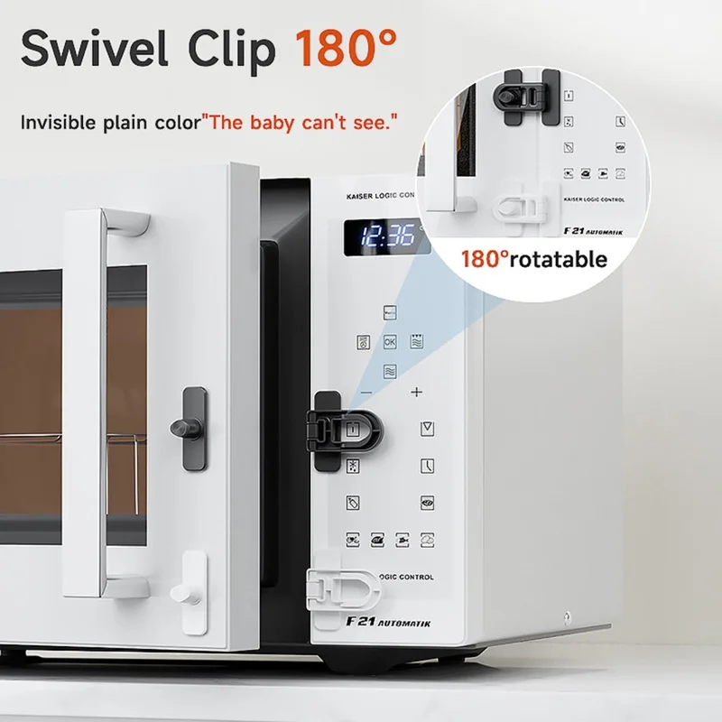 V80 Keyless Cabinet Refrigerator Lock Drill Free Adhesive Child Safety Lock Baby Anti Pinch Device - Black