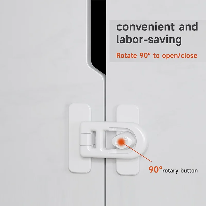 V80 Keyless Cabinet Refrigerator Lock Drill Free Adhesive Child Safety Lock Baby Anti Pinch Device - Black