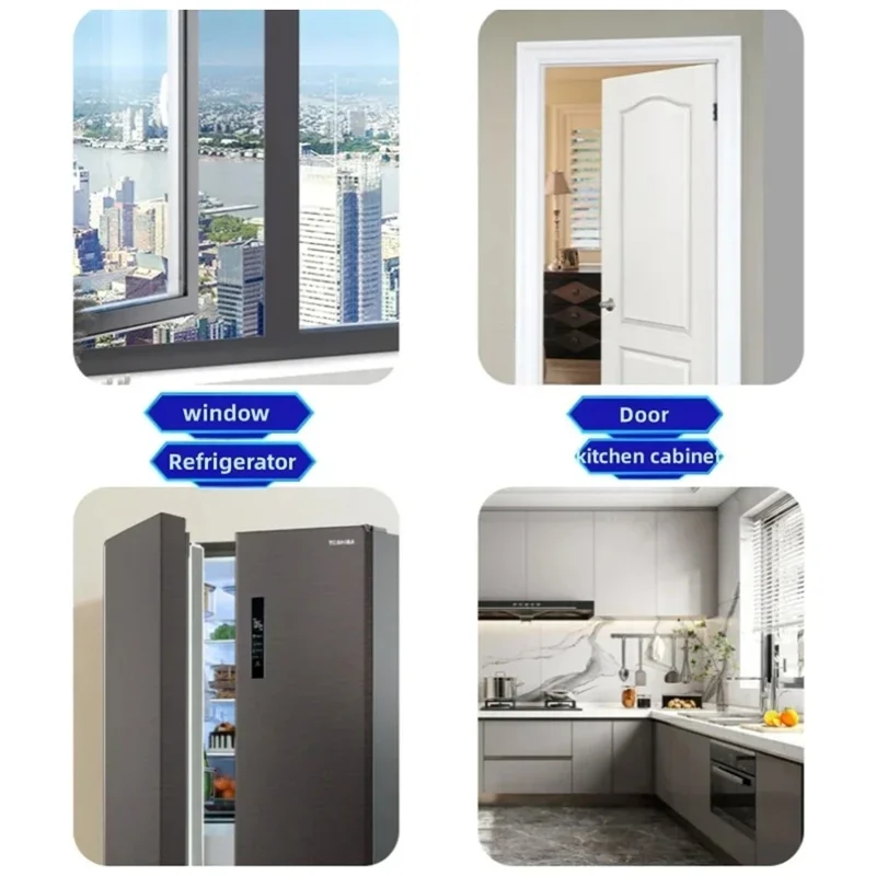 FT756 Adjustable Chain Drawer Lock Child Pet Safety Latch No Drill Cabinet Door Window Limiter