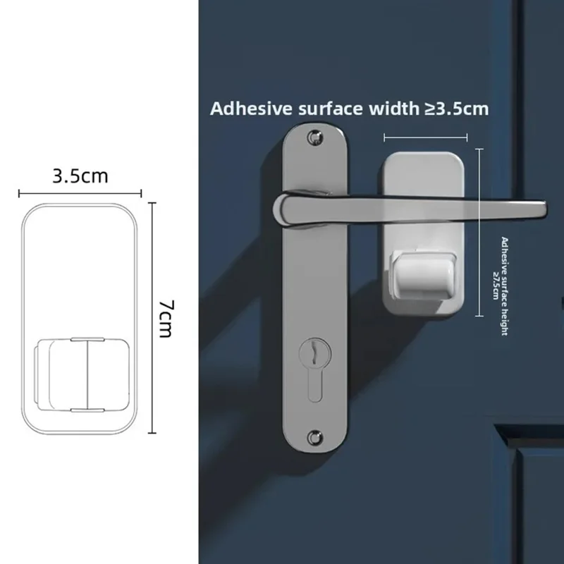 FS16 Children Safety Plastic Door Handle Lock Drill Free Pet Protection Anti Opening Door Lever Lock - Grey