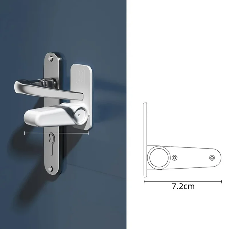 FS16 Children Safety Plastic Door Handle Lock Drill Free Pet Protection Anti Opening Door Lever Lock - Grey