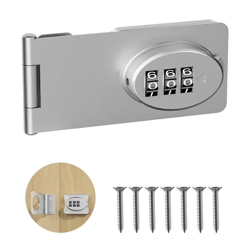 FT686 Electroplated Stainless Steel Drawer Lock for Child Safety 3-Digit Combination Lock Cabinet Door Password Lock
