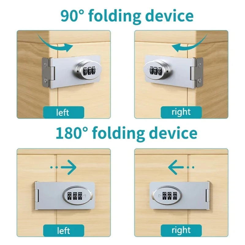 FT686 Electroplated Stainless Steel Drawer Lock for Child Safety 3-Digit Combination Lock Cabinet Door Password Lock