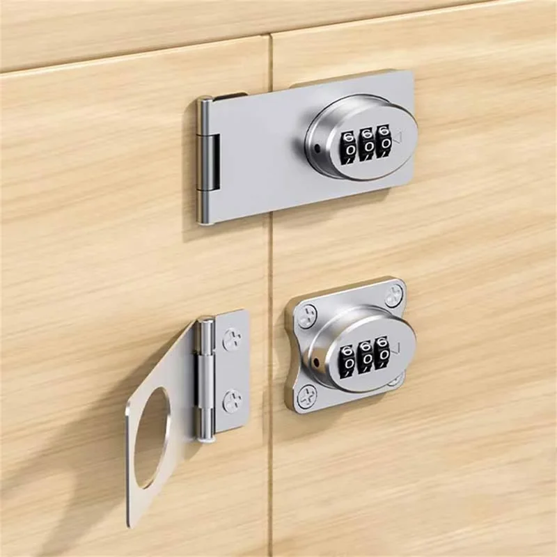 FT686 Electroplated Stainless Steel Drawer Lock for Child Safety 3-Digit Combination Lock Cabinet Door Password Lock