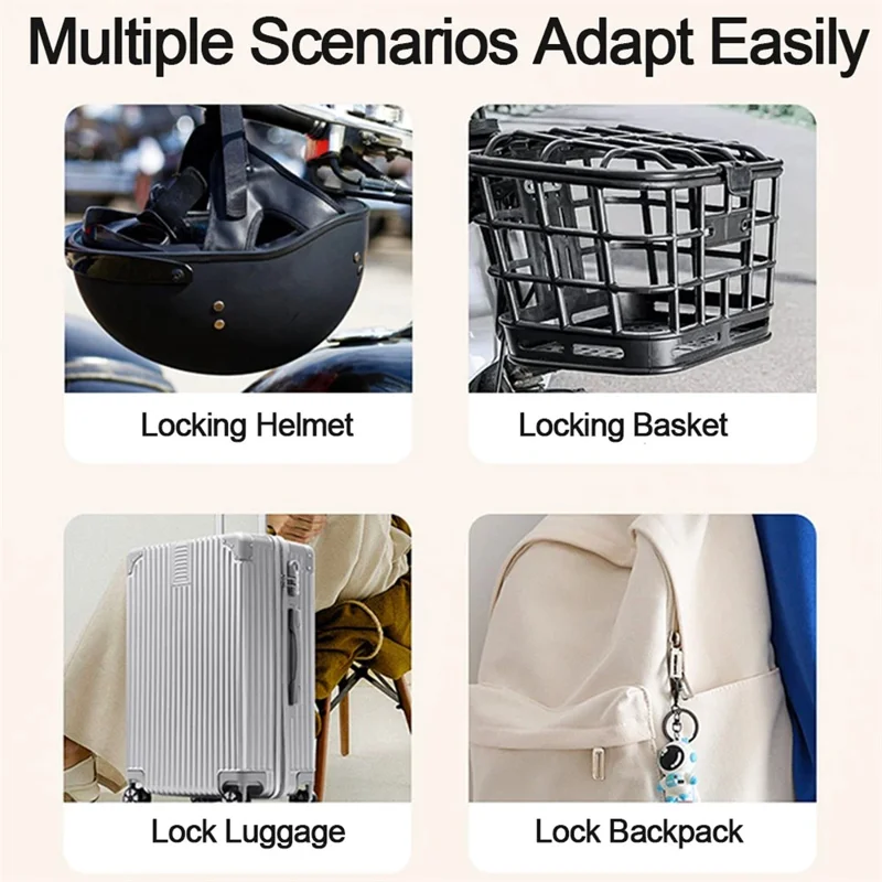 Cadeado de segurança com impressão digital inteligente F335 para mala, mochila, cesta de bicicleta, recarregável via USB-C - Preto