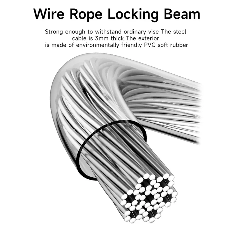 F337 3-Digit Combination Lock for Luggage Backpack Bike Basket Steel Cable Padlock Mini Security Lock - White