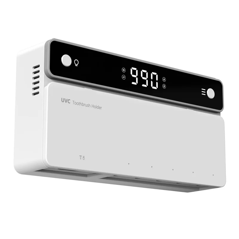 ES903 For Toothbrush and Razor UV Sterilizer No Drilling Wall Mounted Automatic Drying Storage Box - White