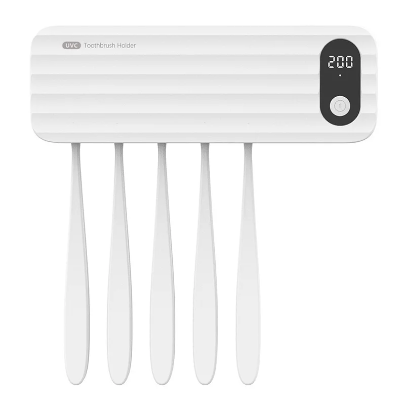 ES901B Rechargeable UV Toothbrush Sanitizer Wall Mounted No Drill Storage Box for 5 Toothbrushes