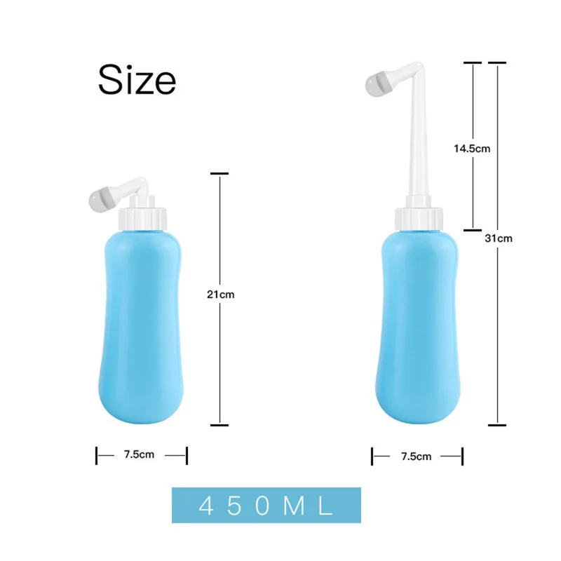 Dispositivo de limpieza personal portátil y expandible de 450 ml con rociador Bidet