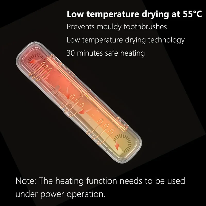 ES-X1 Portable Toothbrush Sanitizer with Smart Drying Function Toothbrush Holder Box for Home Travel