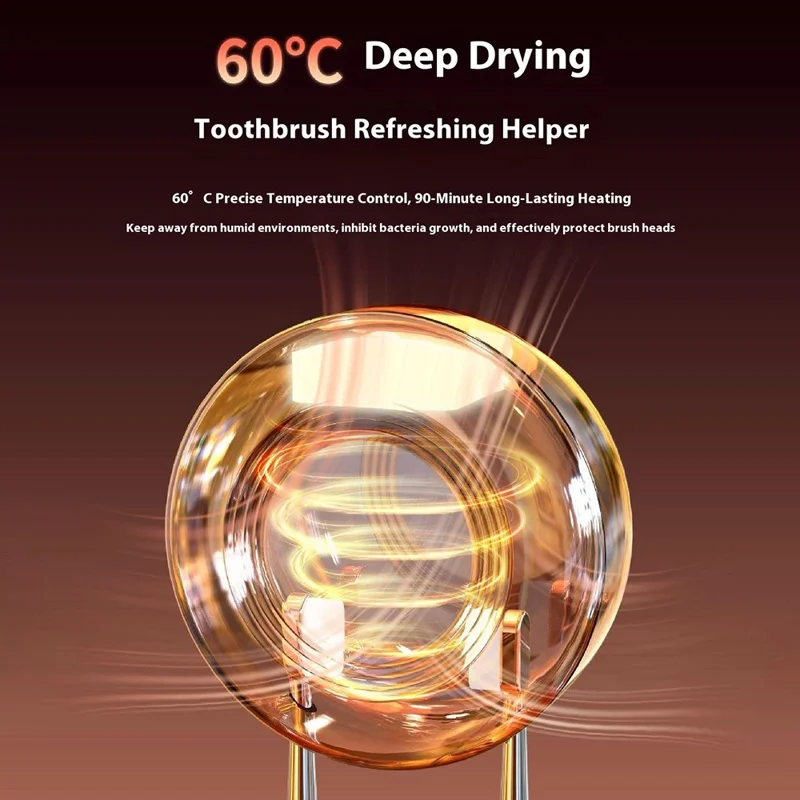 ES907 Dual Slot Sterilization Dryer Holder Box for Toothbrush Wall Mounted Smart UV Sanitizer - Black