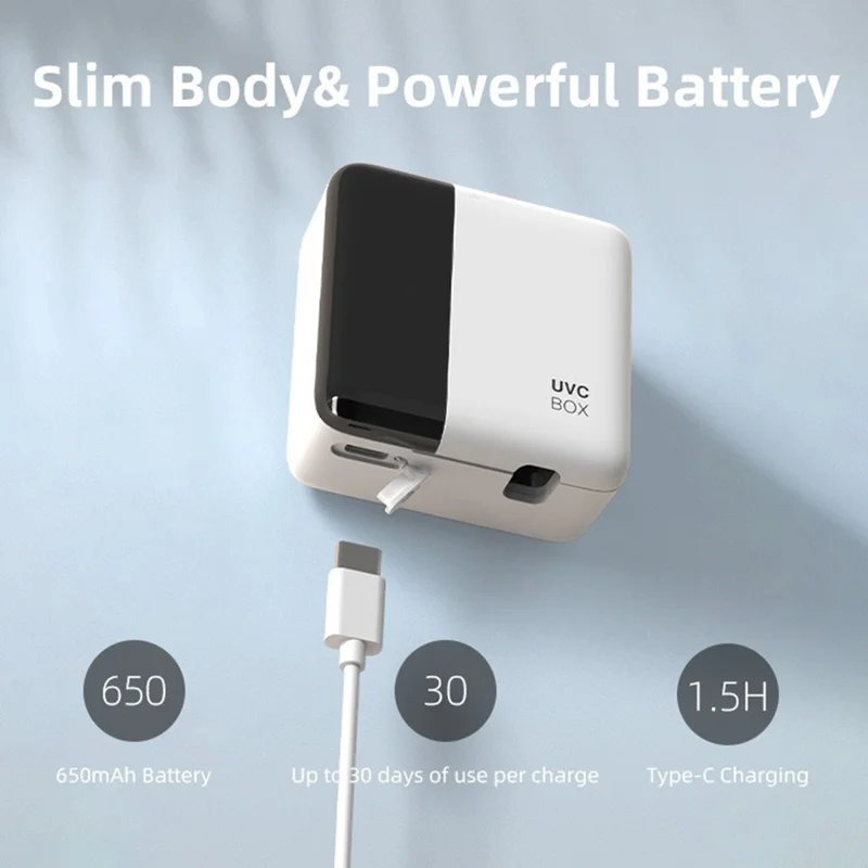 ES-X7 For Single Toothbrush UV Sanitizer Wall Mounted UVC Sterilization Drying Box with LED Display - Black