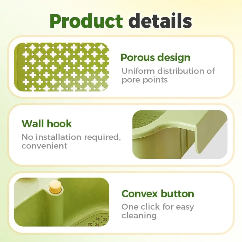 Sink Strainer Basket with Waste Filter Detachable Design Press Bottom for Kitchen Draining Filtering - Yellow