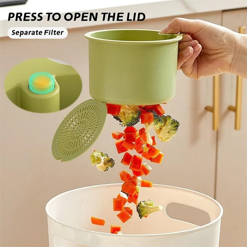 Sink Strainer Basket Hanging Food Waste Filter Fruit Vegetable Washing Drainer for Kitchen - Green