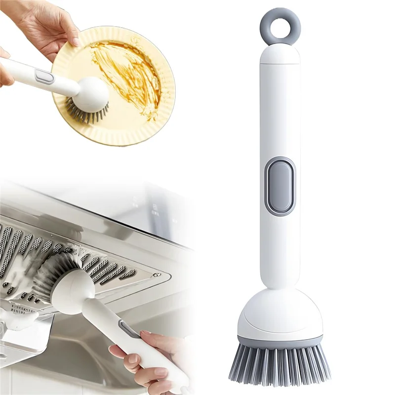 Long handle dish brush with soap dispenser