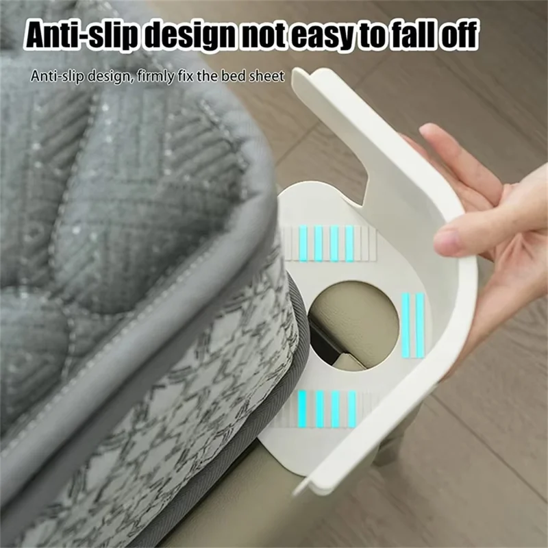 4Pcs Bed Sheet Fasteners Multi-Function Large Sheet Holder Clips Anti-Slip Secure Grip - White