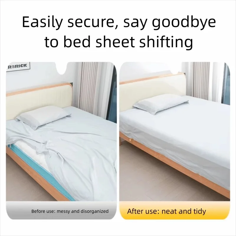 4Pcs Bed Sheet Fasteners Adjustable Clip Holders Anti Slip Gripper Straps for Mattress Covers - White