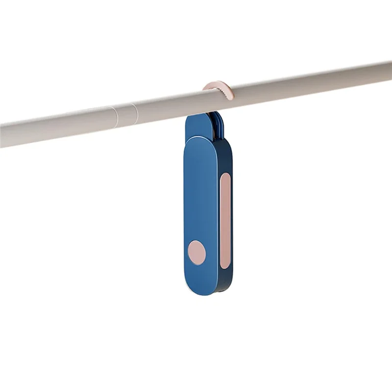 Travel Folding Clothes Hanger 7 Hole Portable Drying Rack for Hotel Business Trip Clothing Organizer - Blue