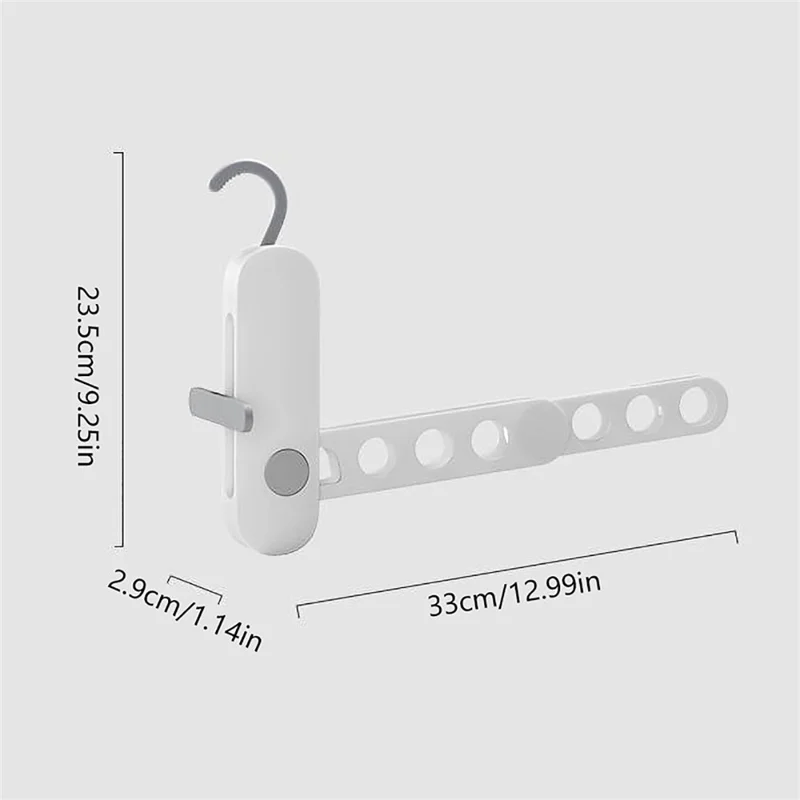 Travel Folding Clothes Hanger 7 Hole Portable Drying Rack for Hotel Business Trip Clothing Organizer - Blue