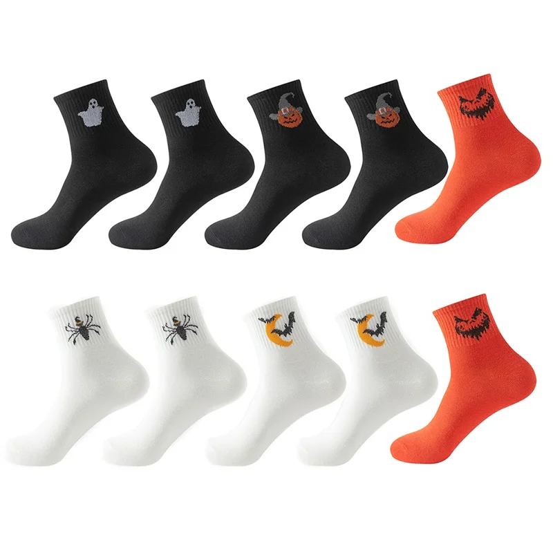 5 Pairs Fun Couples Halloween Socks Odor Resistant Moisture Wicking Casual One Size Socks